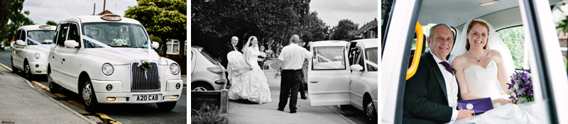 White cab wedding cars
