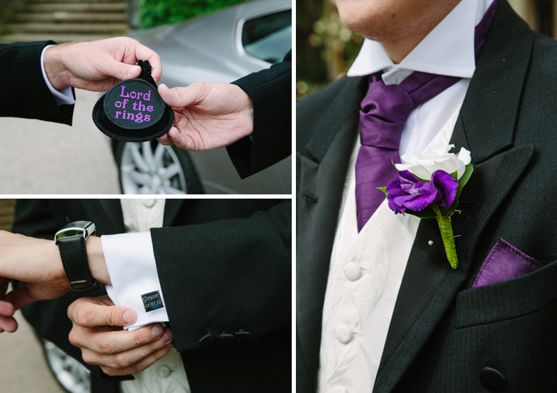 Groom's cufflinks and buttonhole