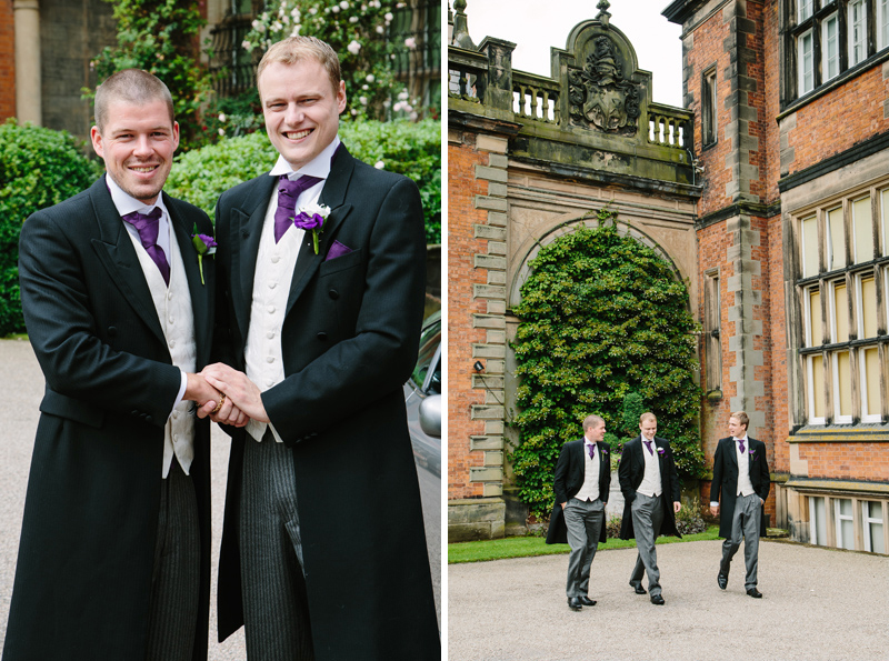 Groom walking with his groomsmen to the ceremony