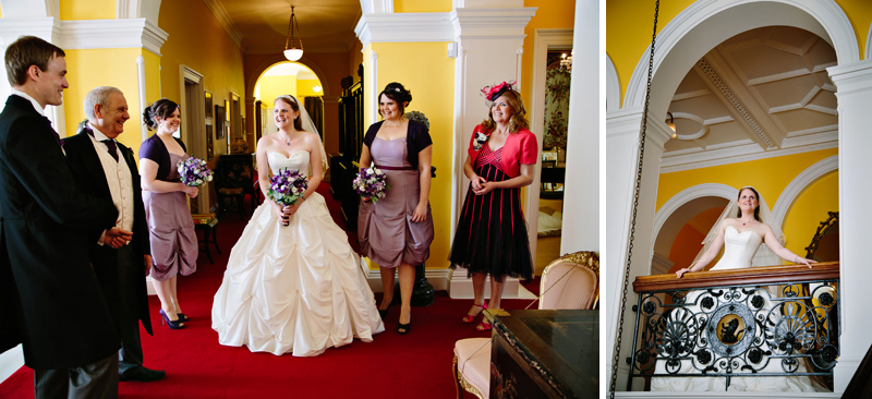 Bride chatting to Mum and bridesmaids before the ceremony