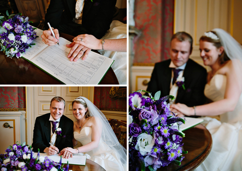 Bride and Groom signing register