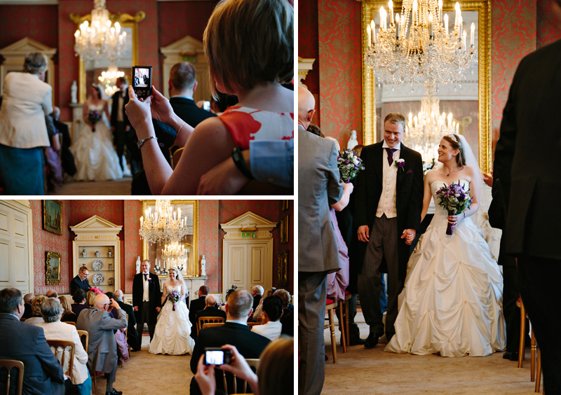 Bride and Groom walking down the aisle