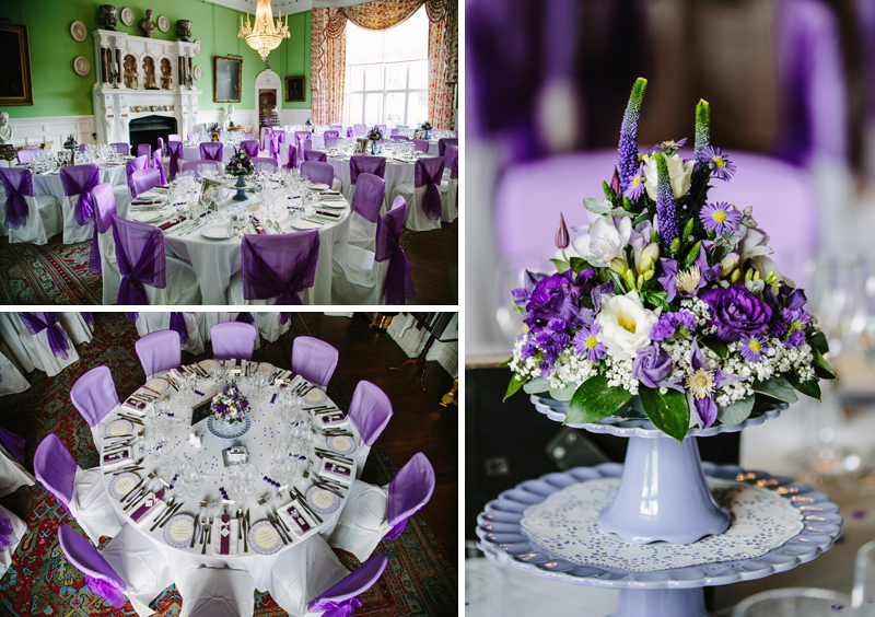 Wedding breakfast room table decorations