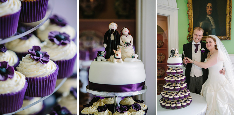 Bride and Groom cut wedding cake
