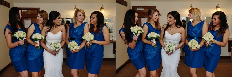 Bride and Bridesmaids having fun