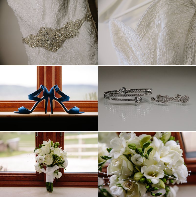 Bridal jewellery and wedding flowers