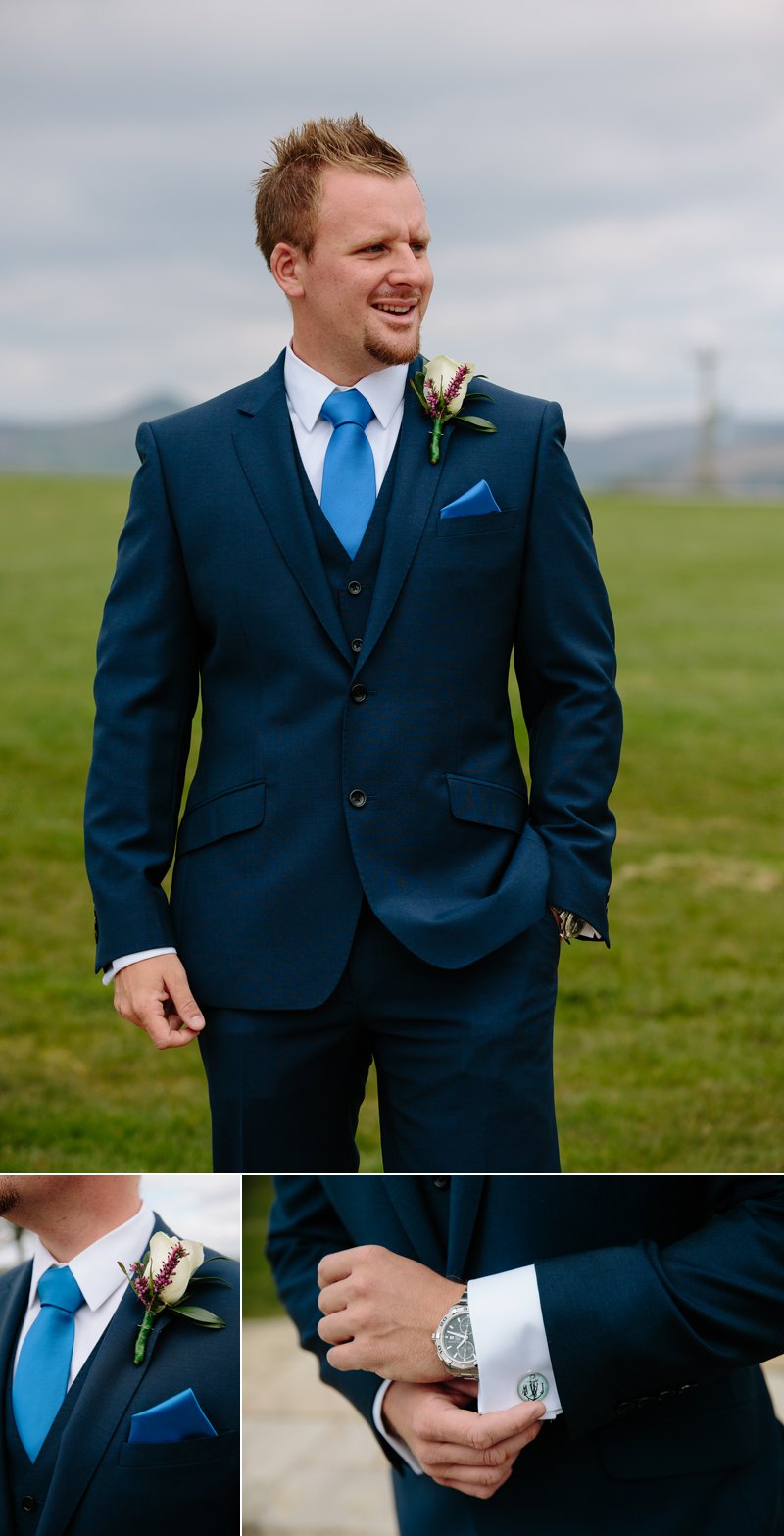Groom photographs with cufflinks and buttonhole