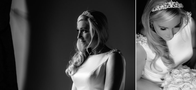 Black and white picture of bride