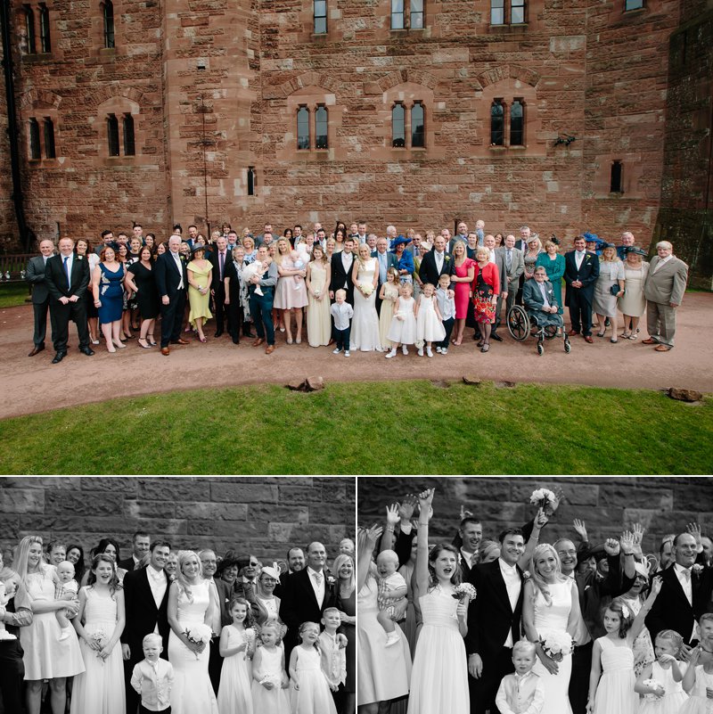 Wedding guests having fun at Peckforton Castle