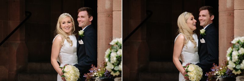 Bride and Groom laughing together