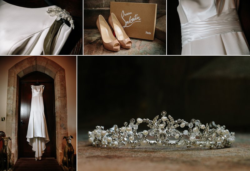 Brides wedding dress and tiara