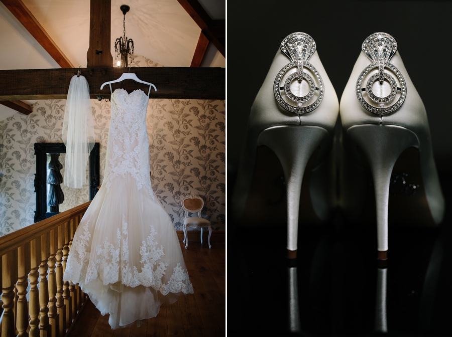Wedding dress and brides shoes