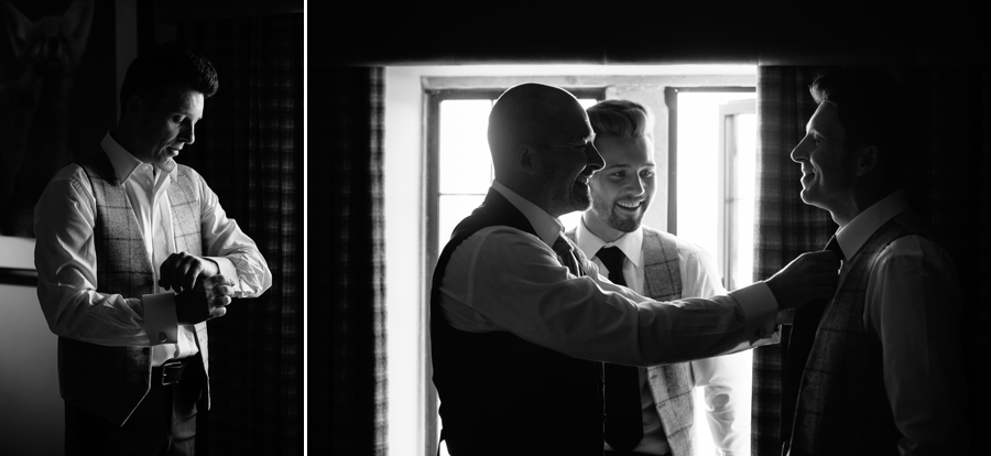 Groom and groomsmen getting ready