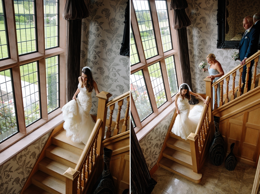 Bride and Bridesmaids on the staircase