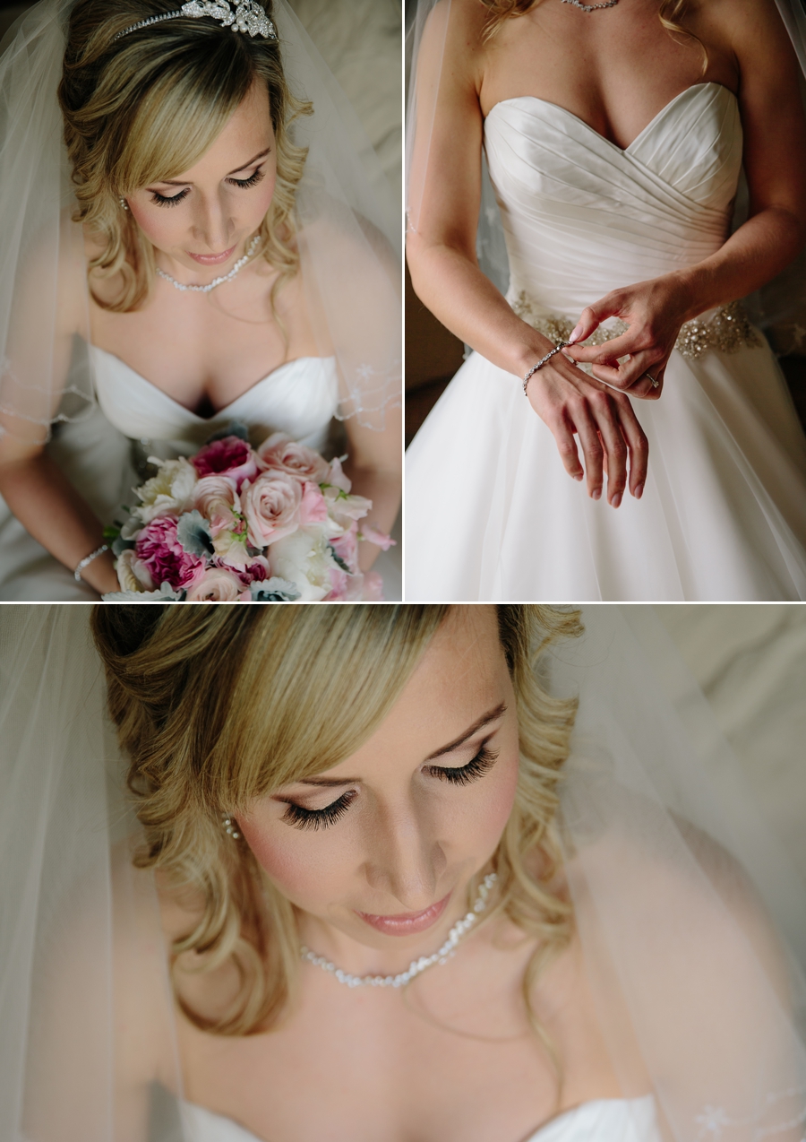 Bride putting on her jewellery