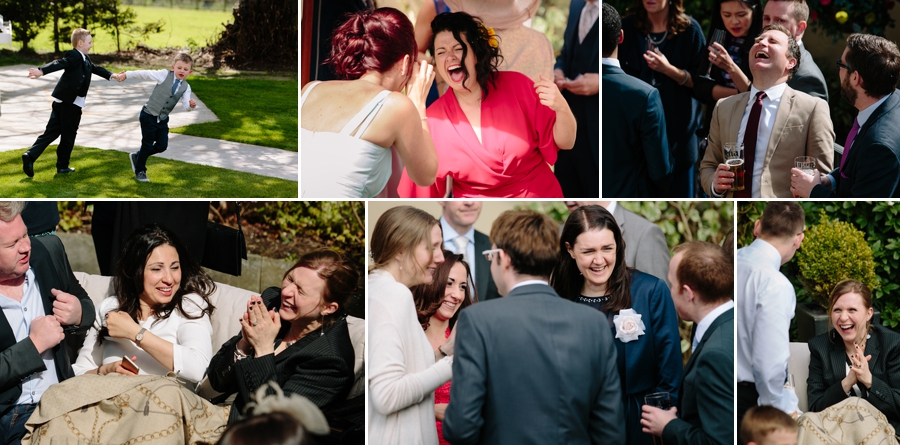 Wedding guests having fun