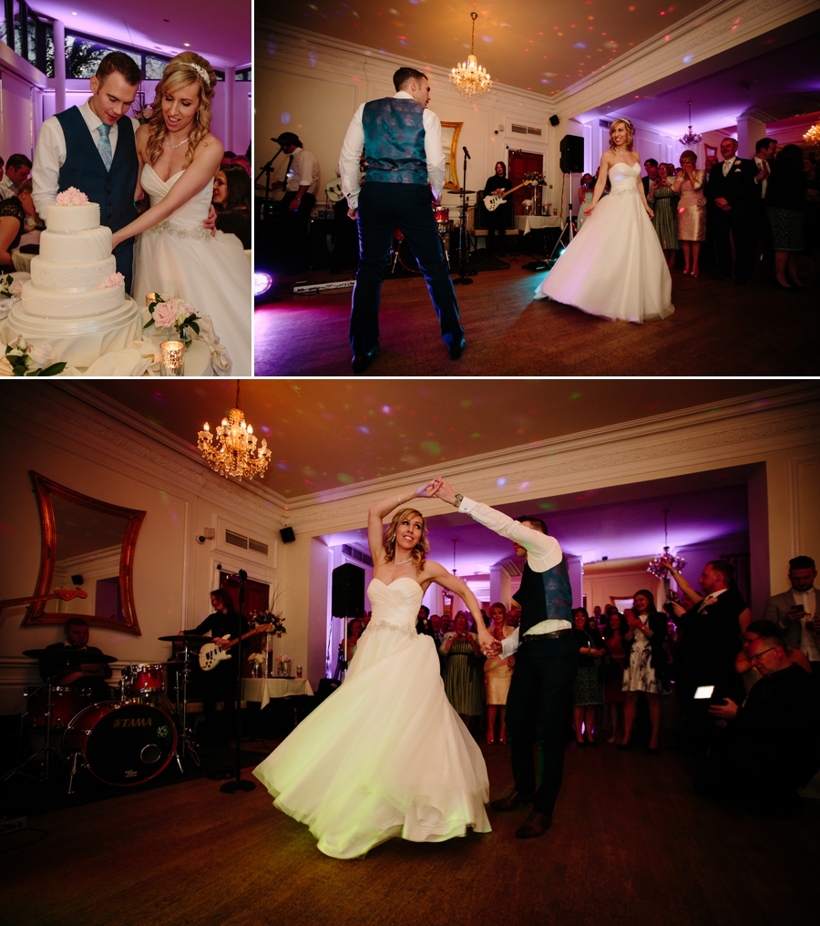 Bride and groom during their first dance at West tower