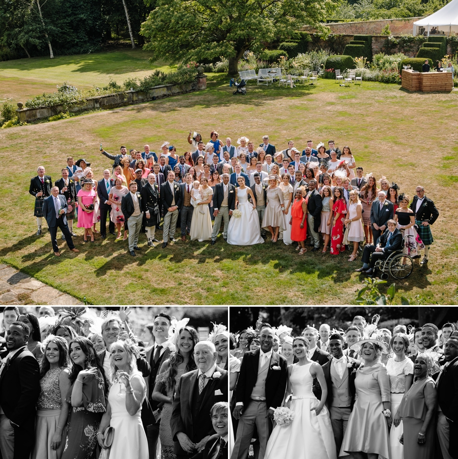 Wedding guests enjoying the sunshine