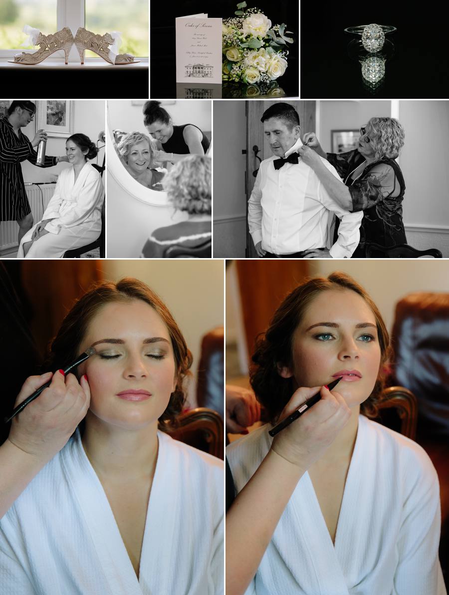 Tabley House Wedding : Bridal preparations with hair and make up
