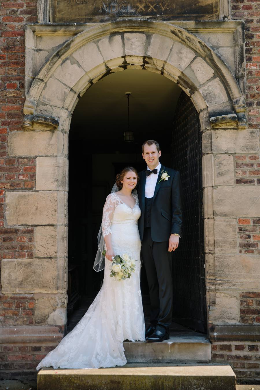 Bride & Groom outside the Chapel