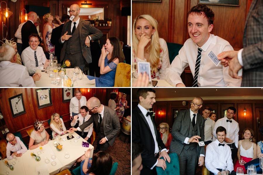 Stanneylands Wedding drinks reception with a magician