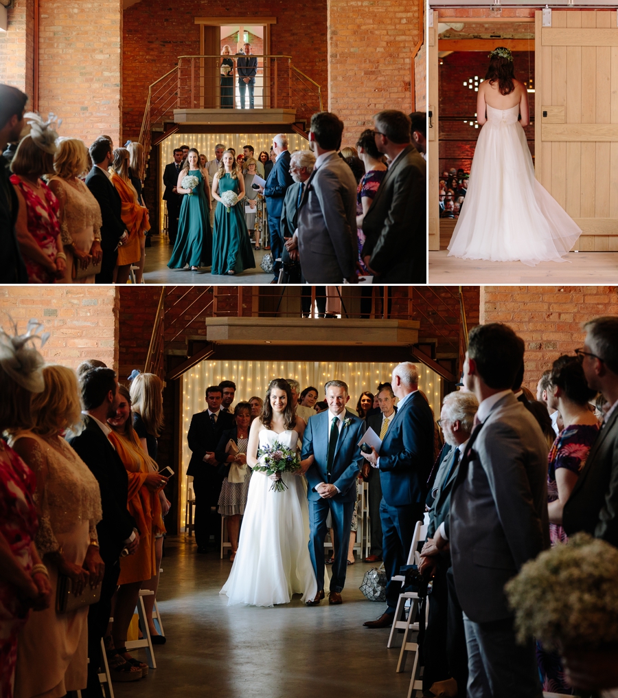 Bride walking down the aisle with her father