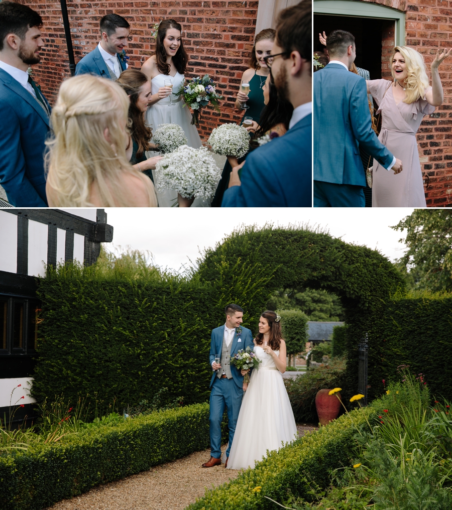 Bride and Groom make their way to the drinks reception to join their guests for the drinks reception