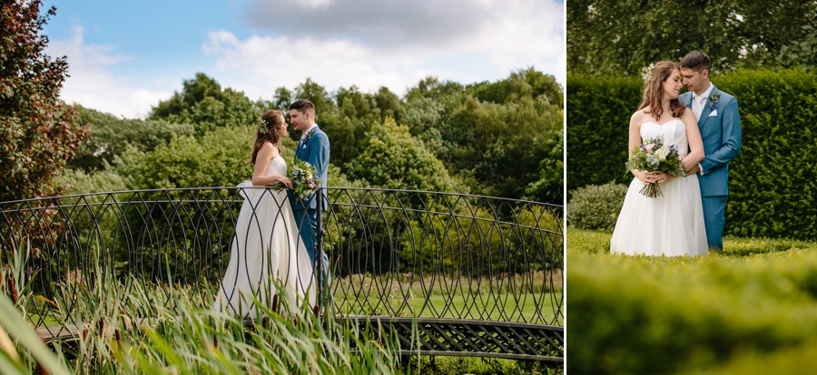 Bride and Groom cuddling 