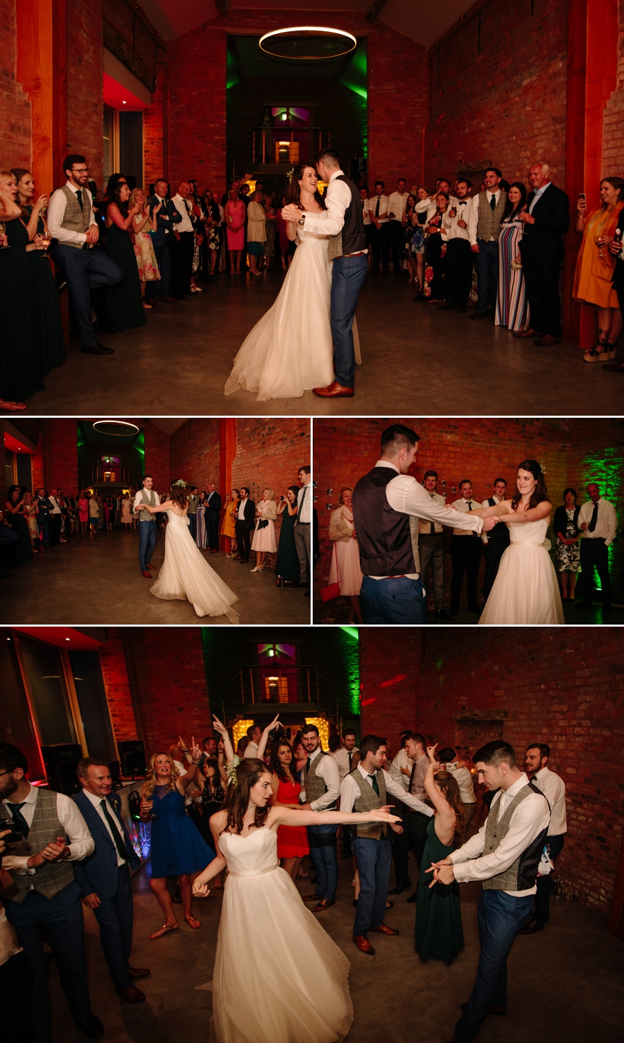 Bride and Groom enjoying their first dance while their guest watch