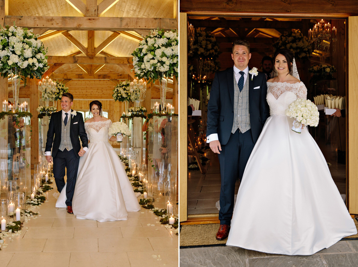 Bride and Groom exit the ceremony to rapturous applause from their wedding guests