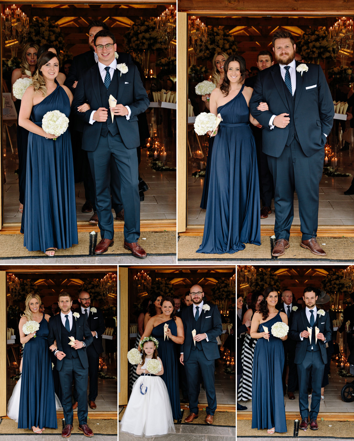 The Bridal Party follow the Bride and Groom exiting the ceremony