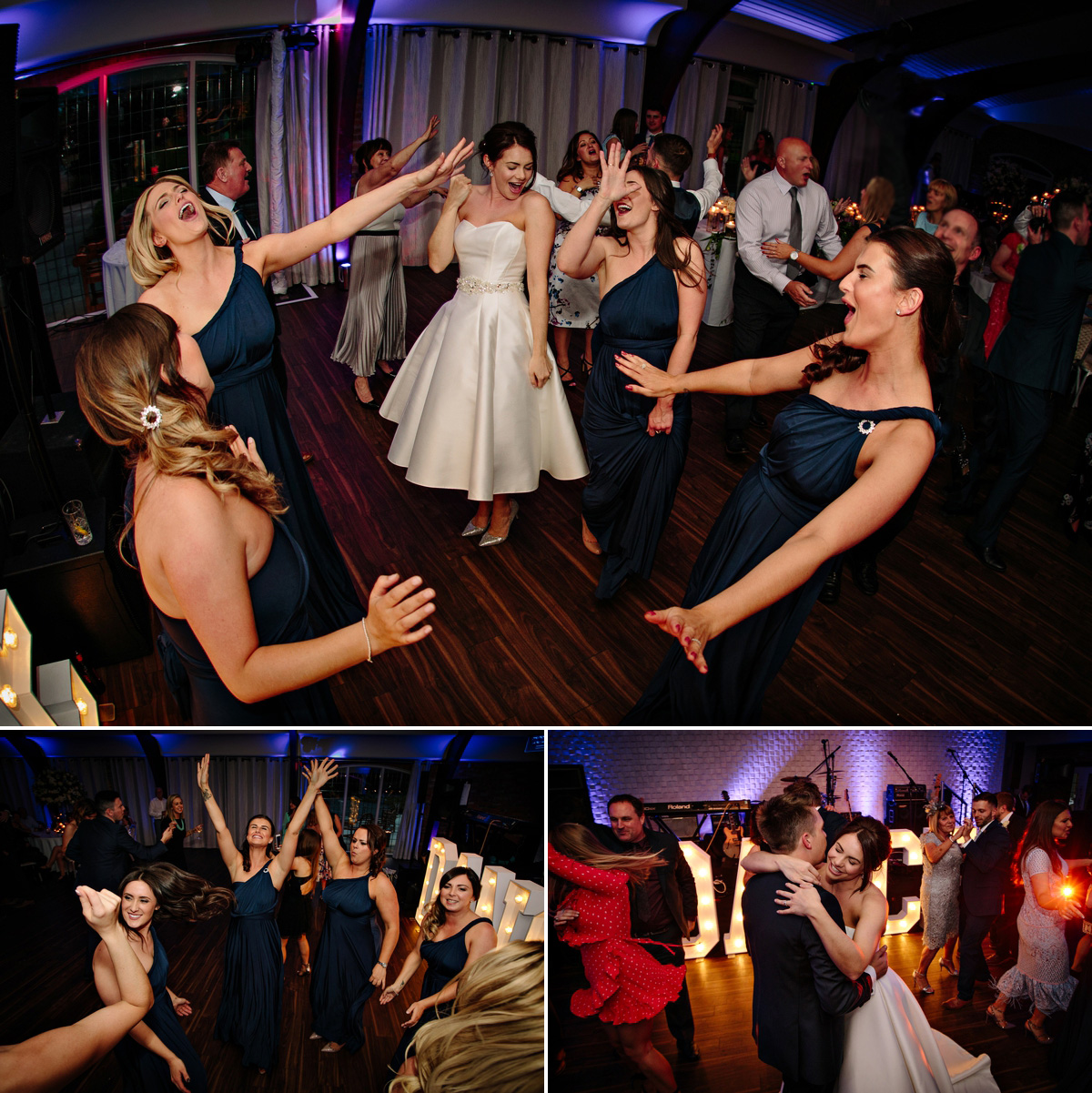 Bride and her Bridesmaids enjoying the evening dancing