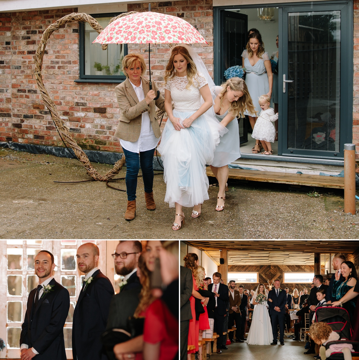 Wet wedding - bride with an umberella