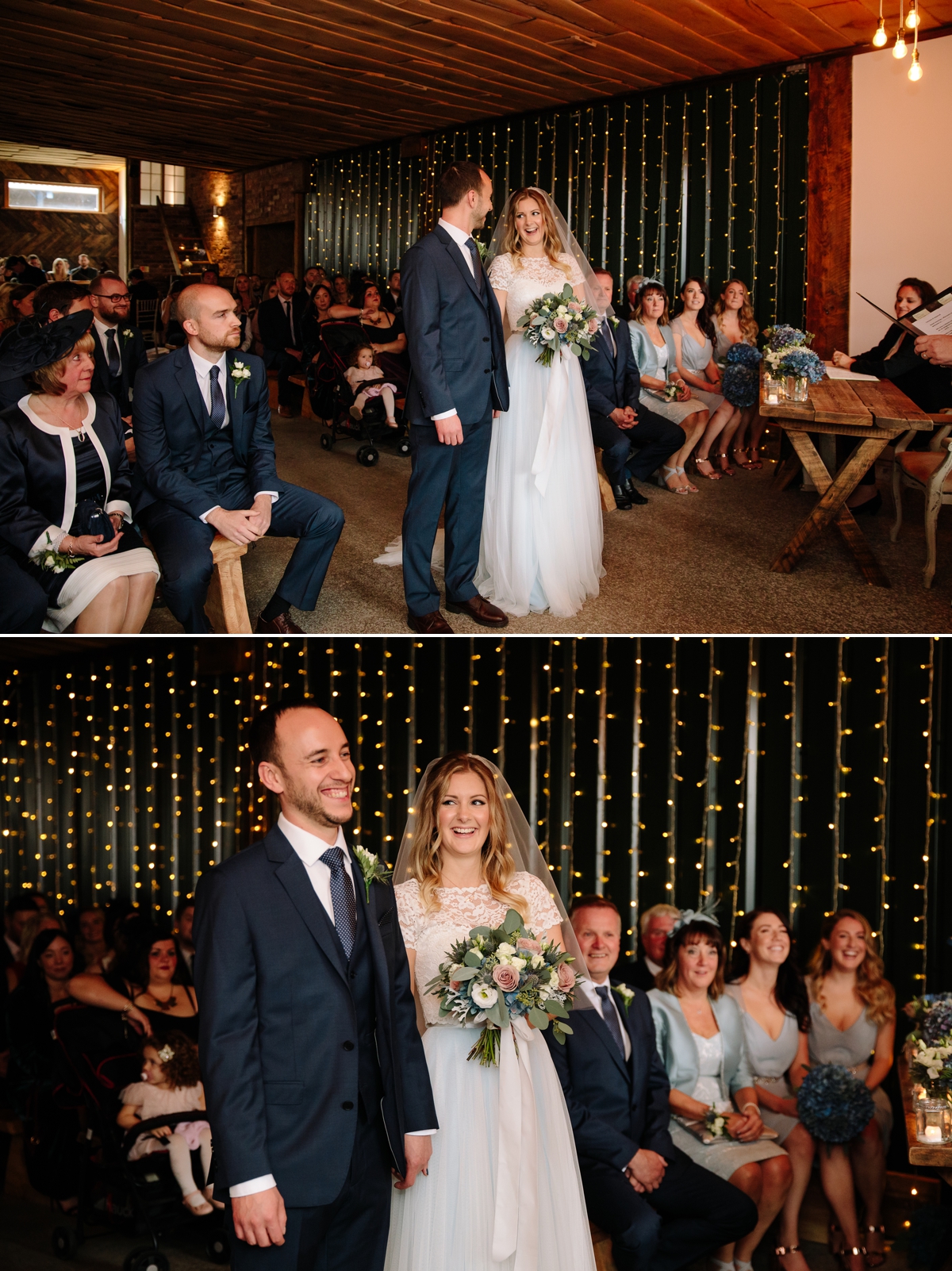 Bride and Groom laughing throughout the ceremony