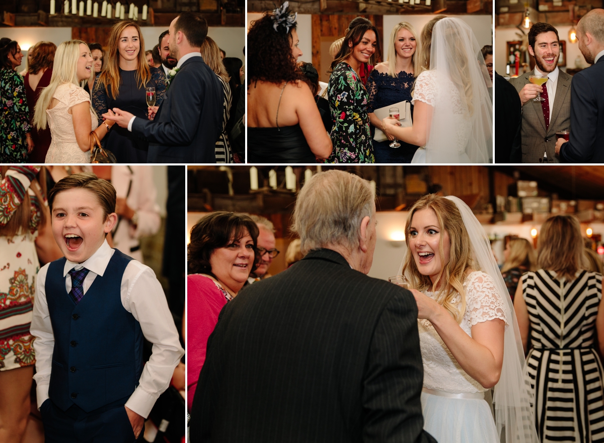 Wedding guests enjoying the drinks reception