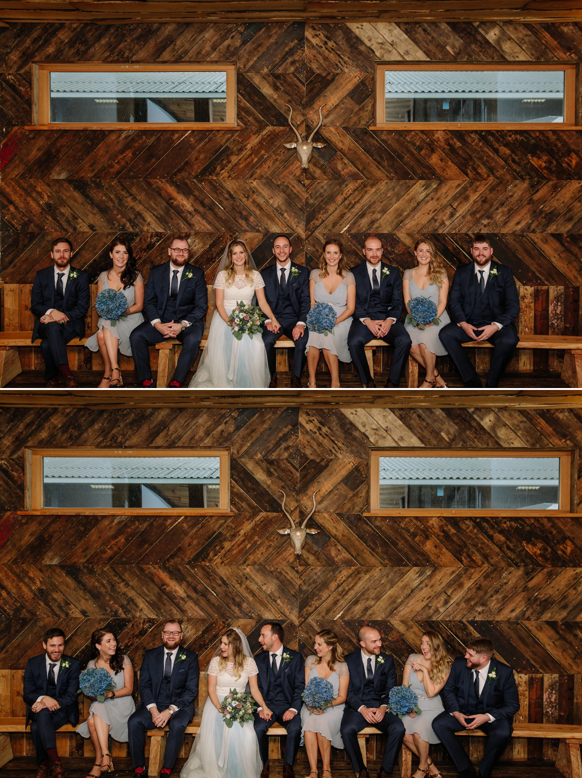 Cool Bridal Party photograph at Owen House Wedding Barn