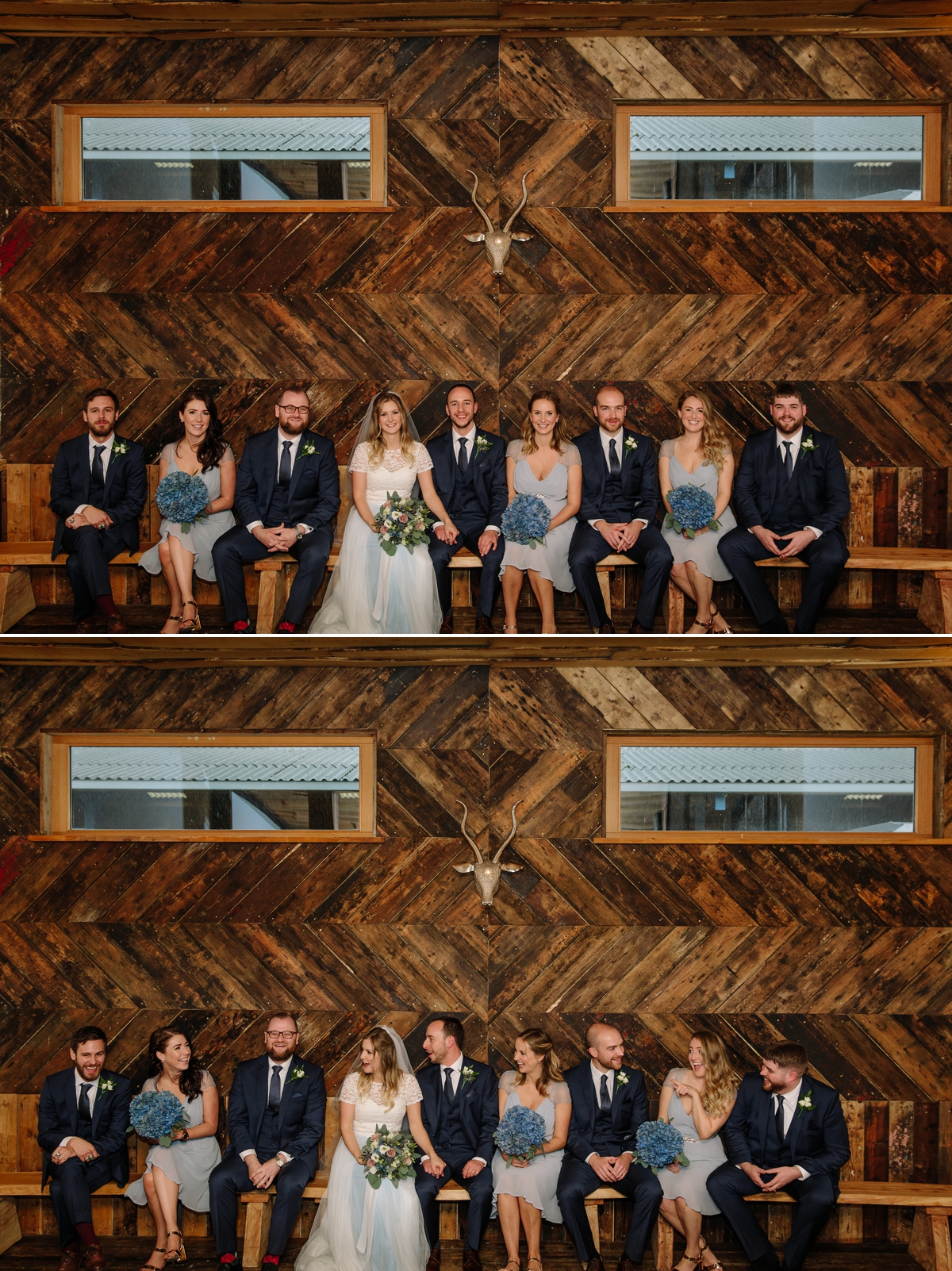 Cool Bridal Party photograph at Owen House Wedding Barn