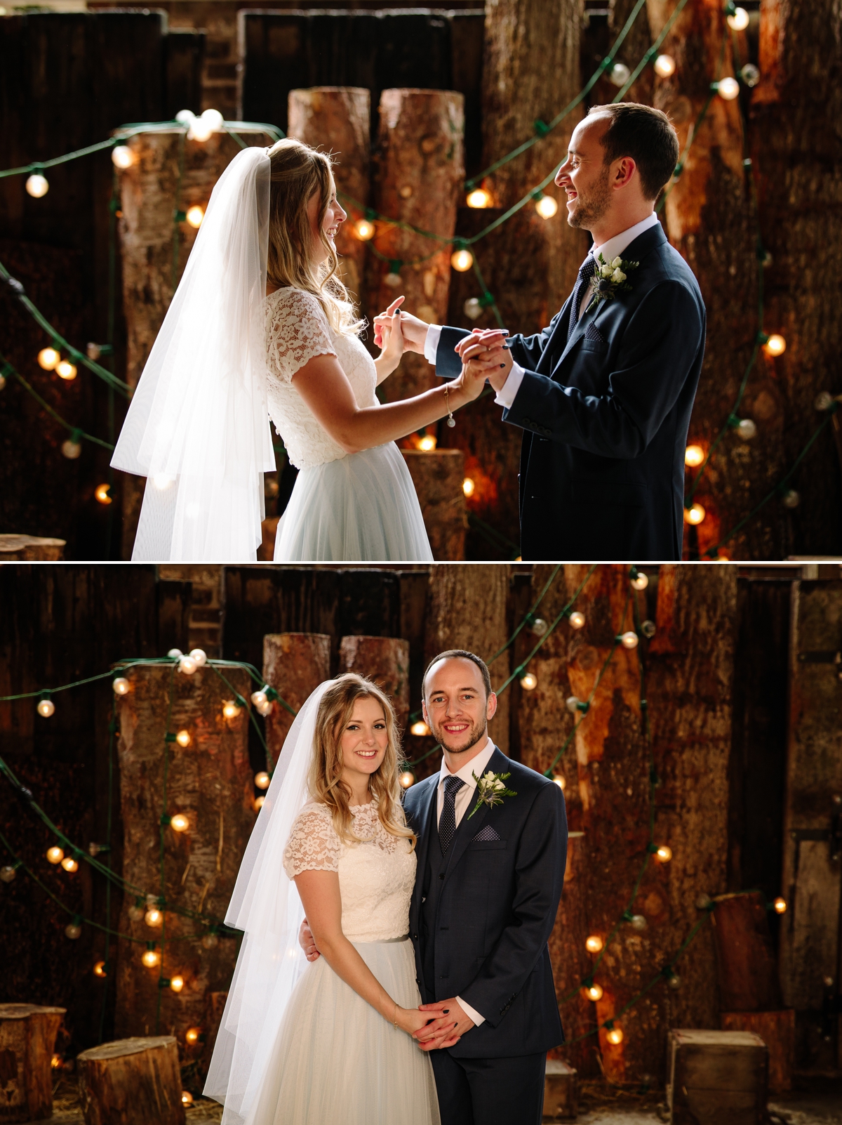 Bride and Groom laughing