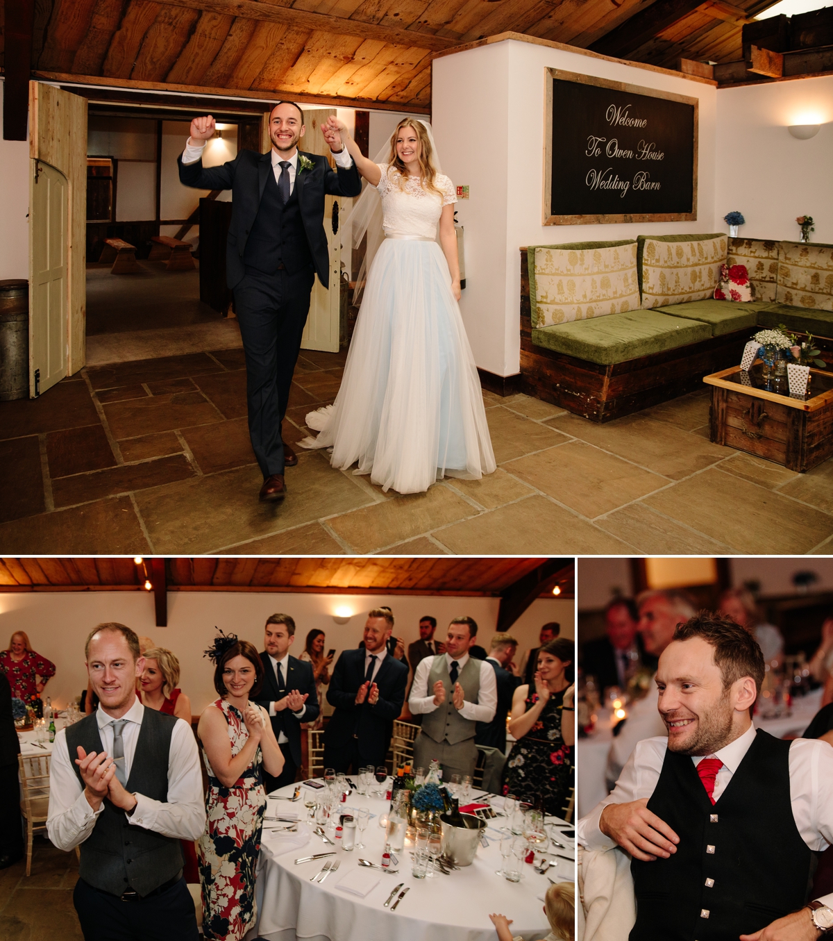 Bride and Groom announced into the wedding breakfast