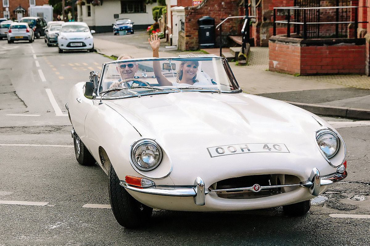 Jaguar E-type wedding car Cheshire