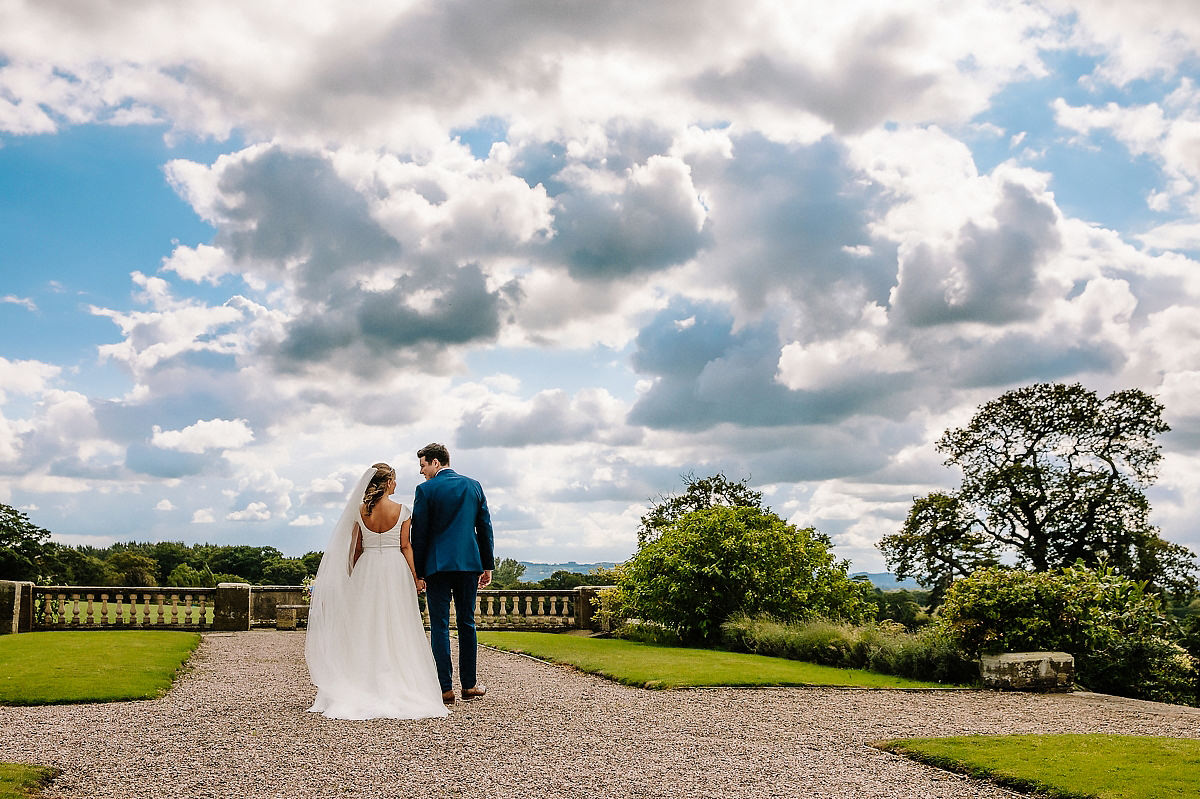 Bride and Groom walking Cheshire