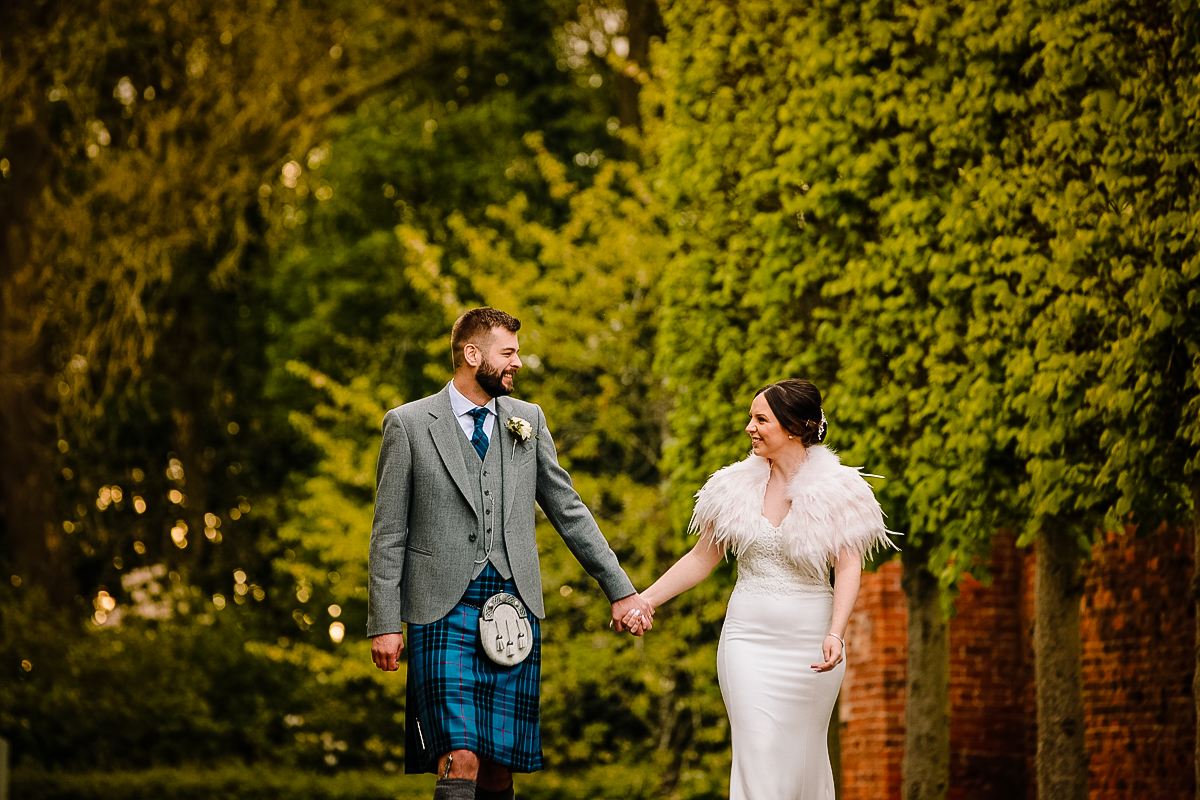 Arley Hall wedding photographs with Bride and Groom