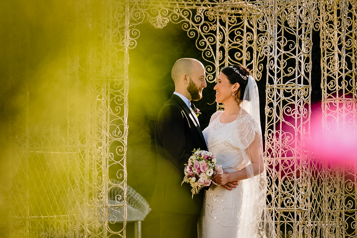 Stunning gardens at Arley Hall with the Bride and Groom