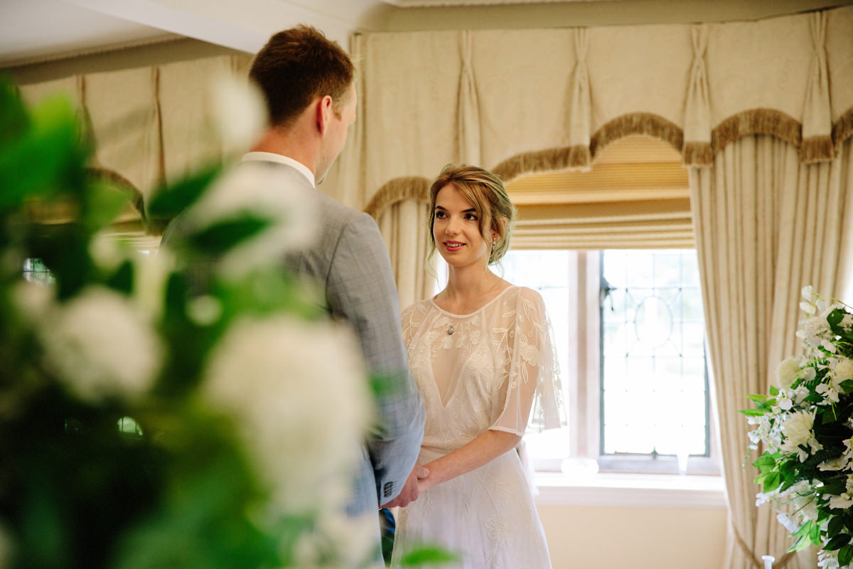 Bride and groom getting married