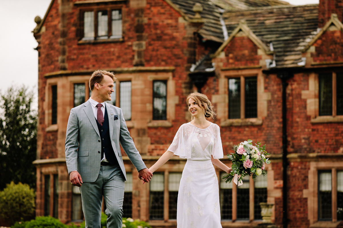 Colshaw Hall wedding photographer with the bride and groom