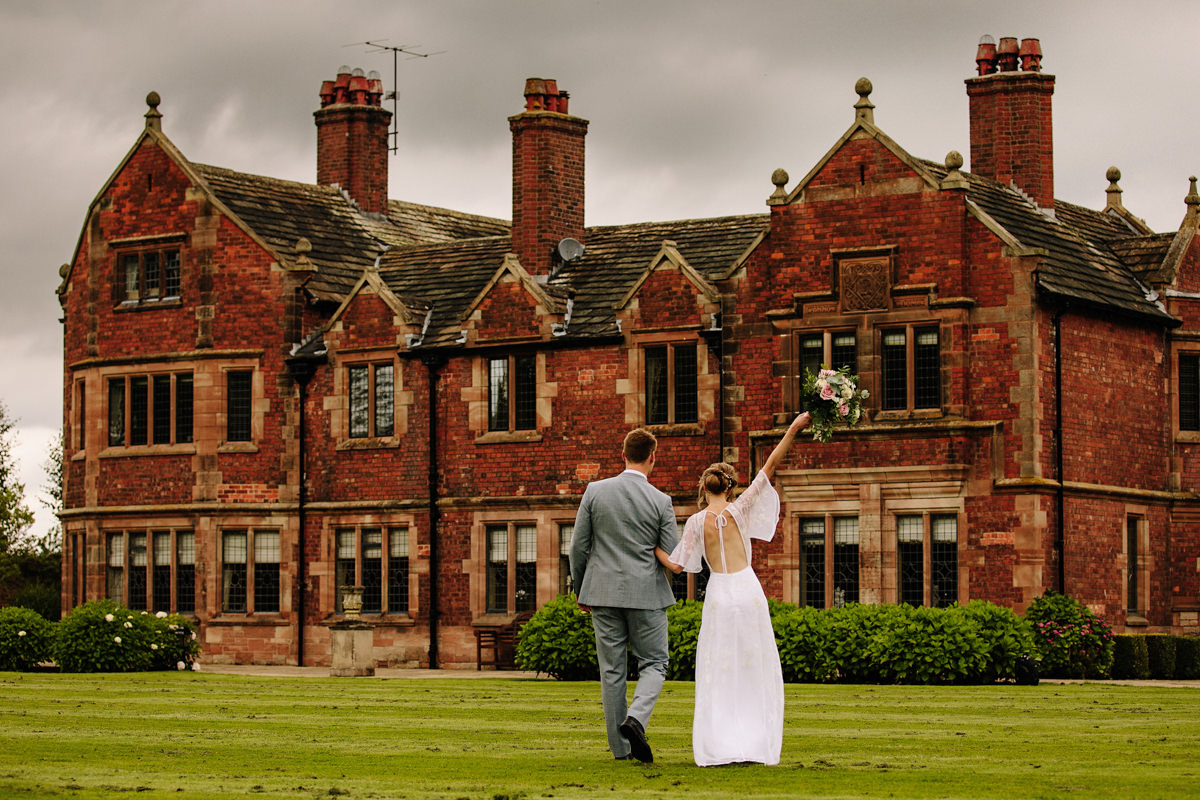 Fun happy moment at Colshaw Hall wedding