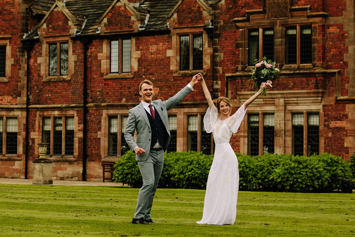 Colshaw Hall wedding excitement with the Bride and Groom