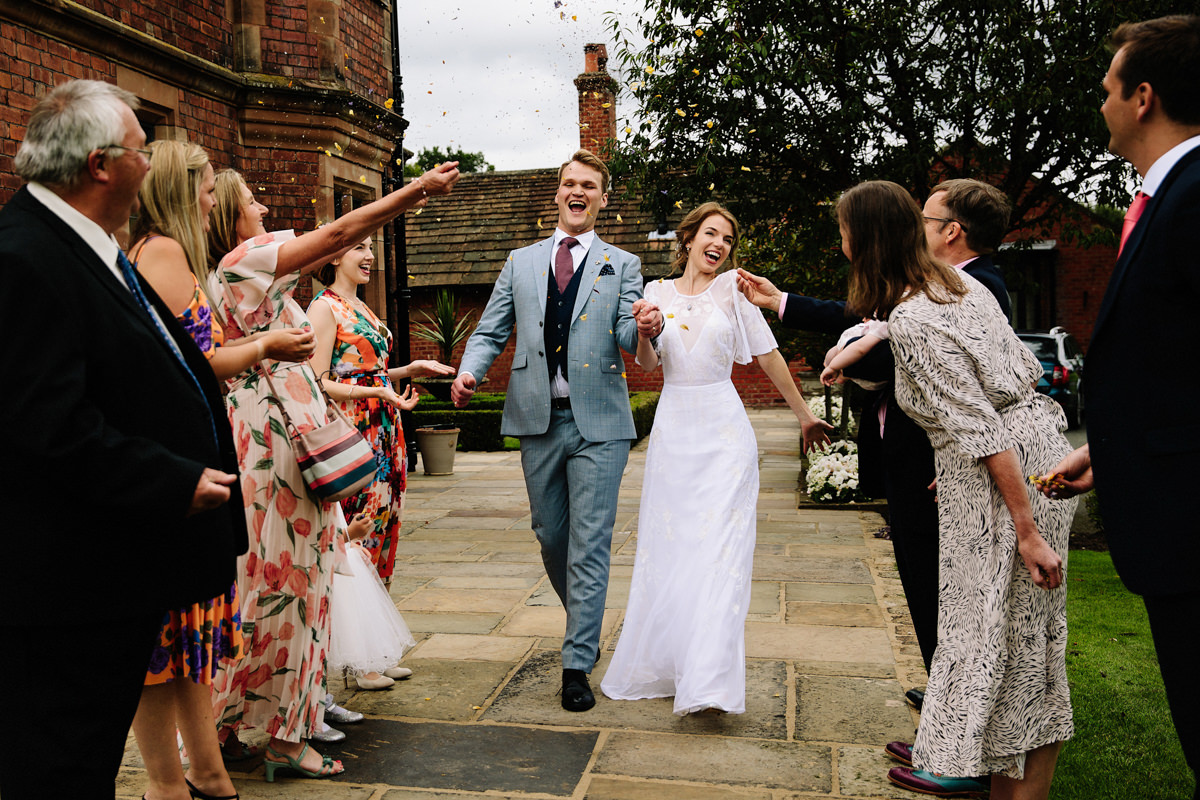 Confetti at Colshaw Hall wedding Photography