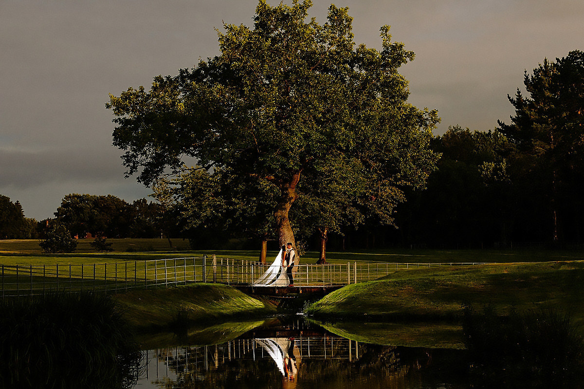 Evening photograph overlooking the lake at Colshaw Hall