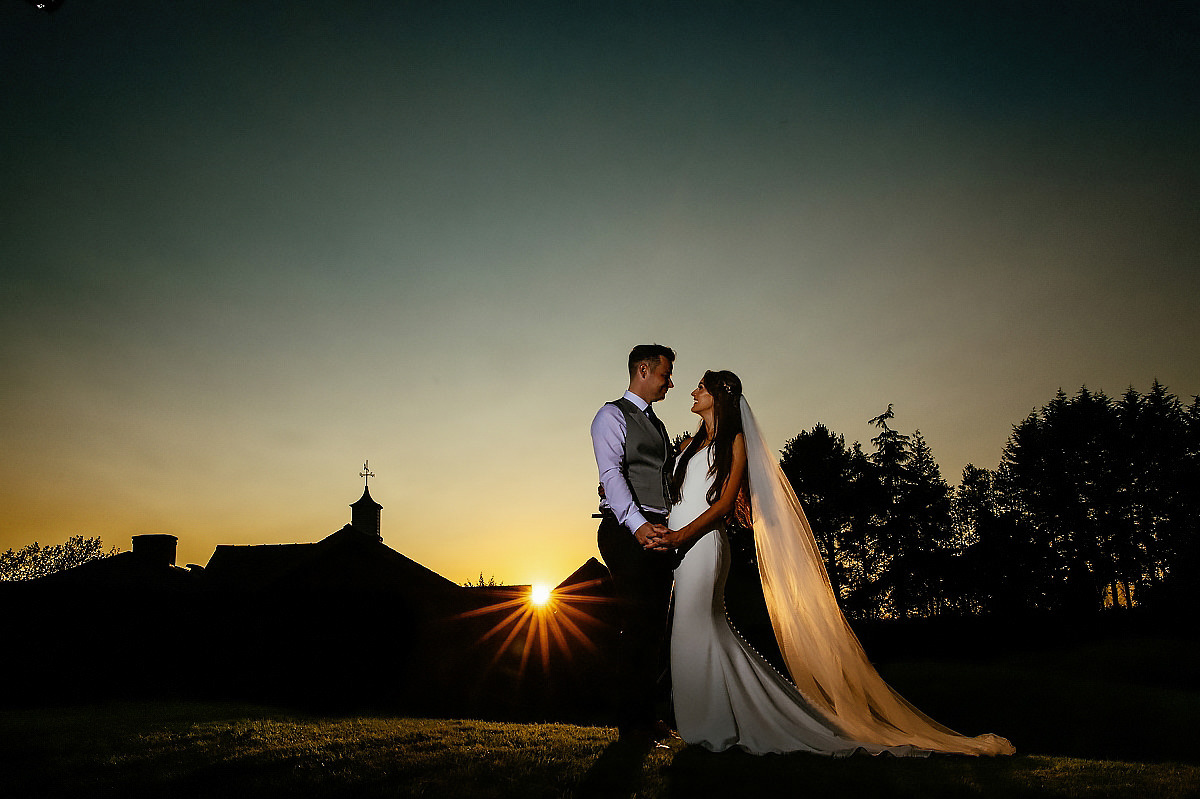 Sunset wedding photographer Cheshire